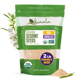 Kevala Raw Sesame Seeds Unhulled - 2 lb, 32 oz, Fresh Crunchy Seasoning