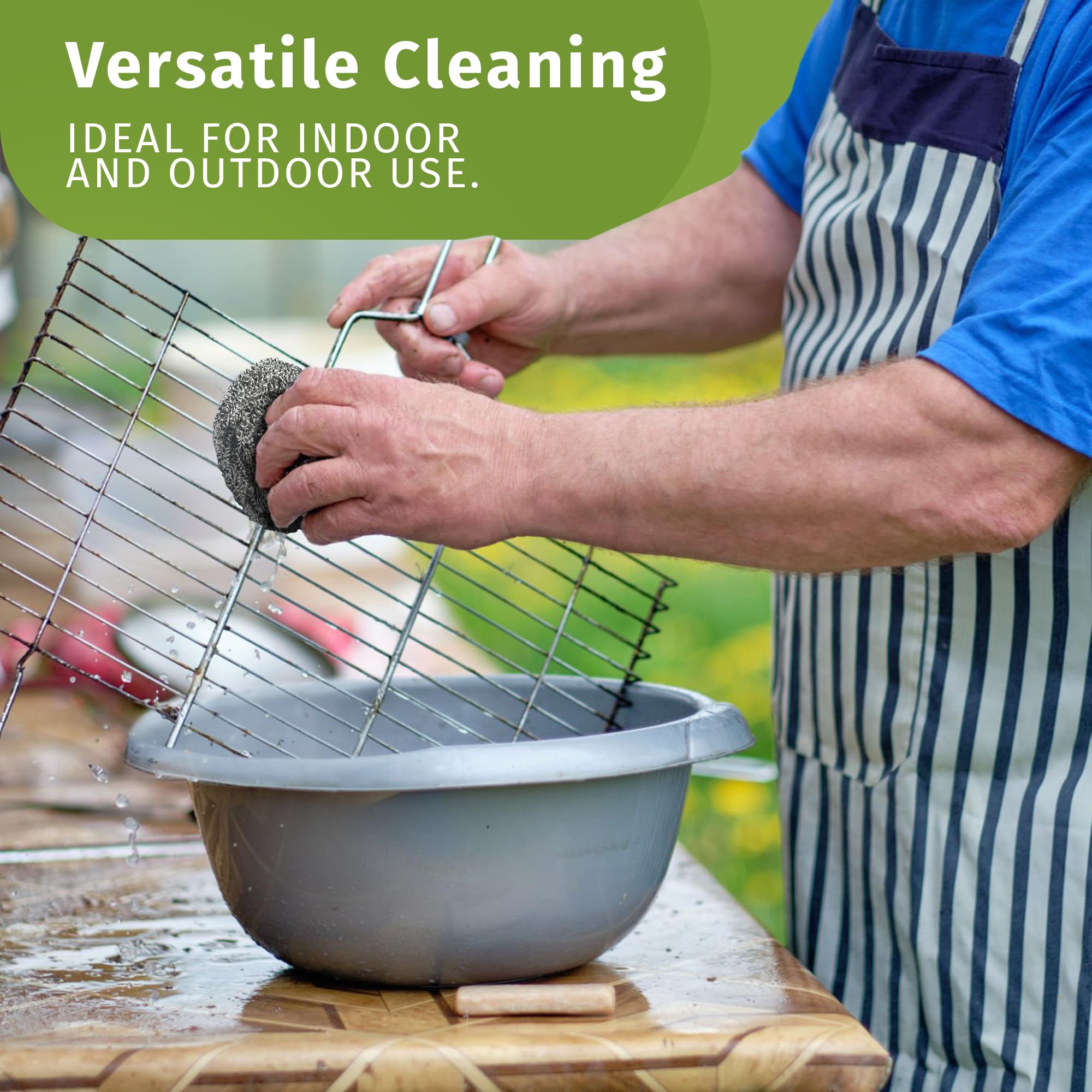 VELORA Stainless Steel Cleaner Scouring Pads [12 Pack] - Industrial & Commercial Strength Large Cleaning Supplies Dish Sponge - Individually Wrapped