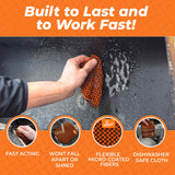 Proud Grill Company Q-Swiper 2-Minute Miracle Grill & Grate Cleaner with Scrub Clean Cloth - Father Day Gifts, Degreaser Spray for BBQ, Oven, Stove