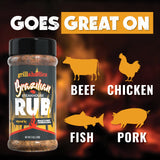 Grillaholics Steak Rub - Brazilian Steakhouse Style Churrasco Seasoning for BBQ, Grilling & Smoking - Bold Blend for Picanha, Ribeye, Beef, Pork