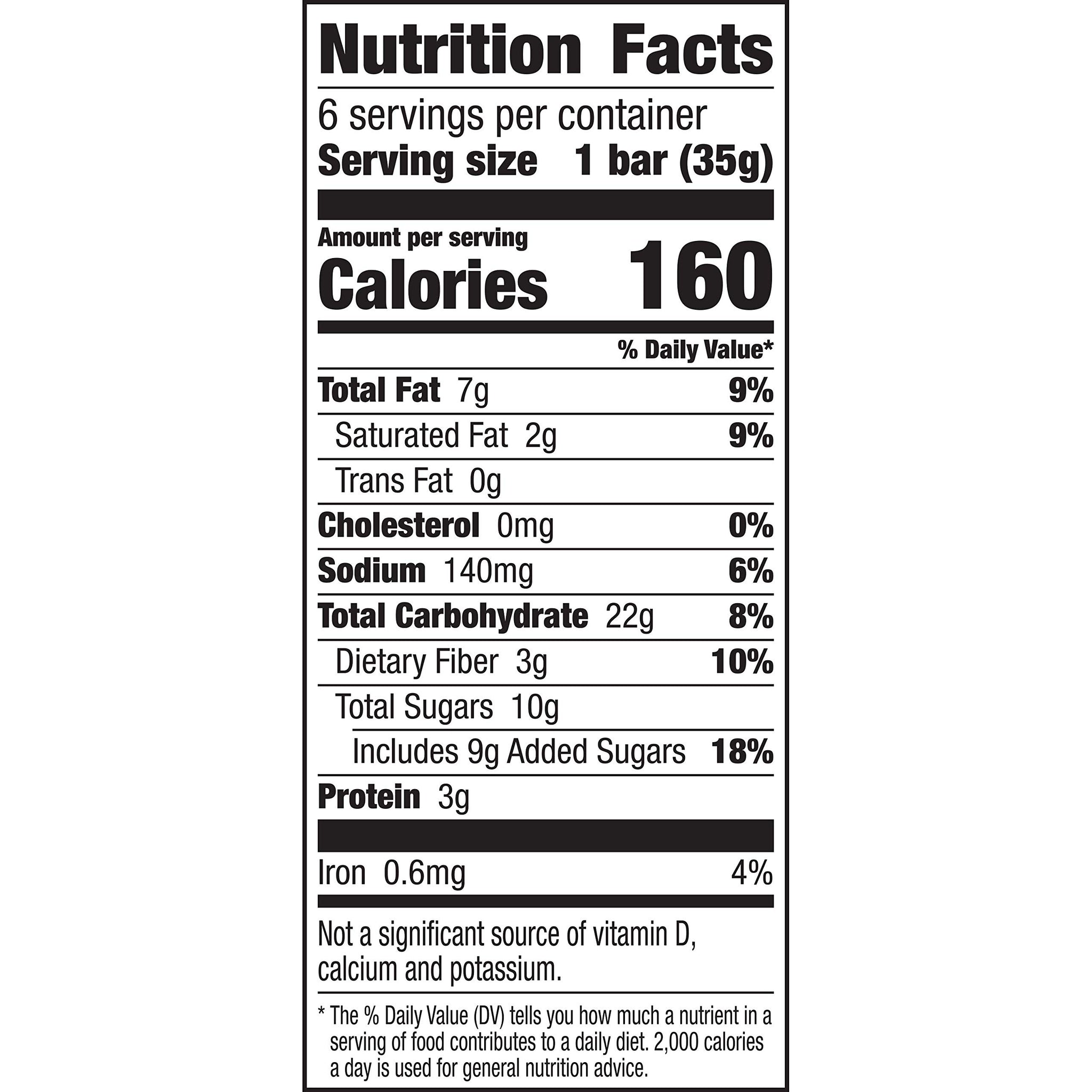 Nature Valley Soft-Baked Oatmeal Squares, Peanut Butter Breakfast Snacks, 6 ct, 7.44 OZ