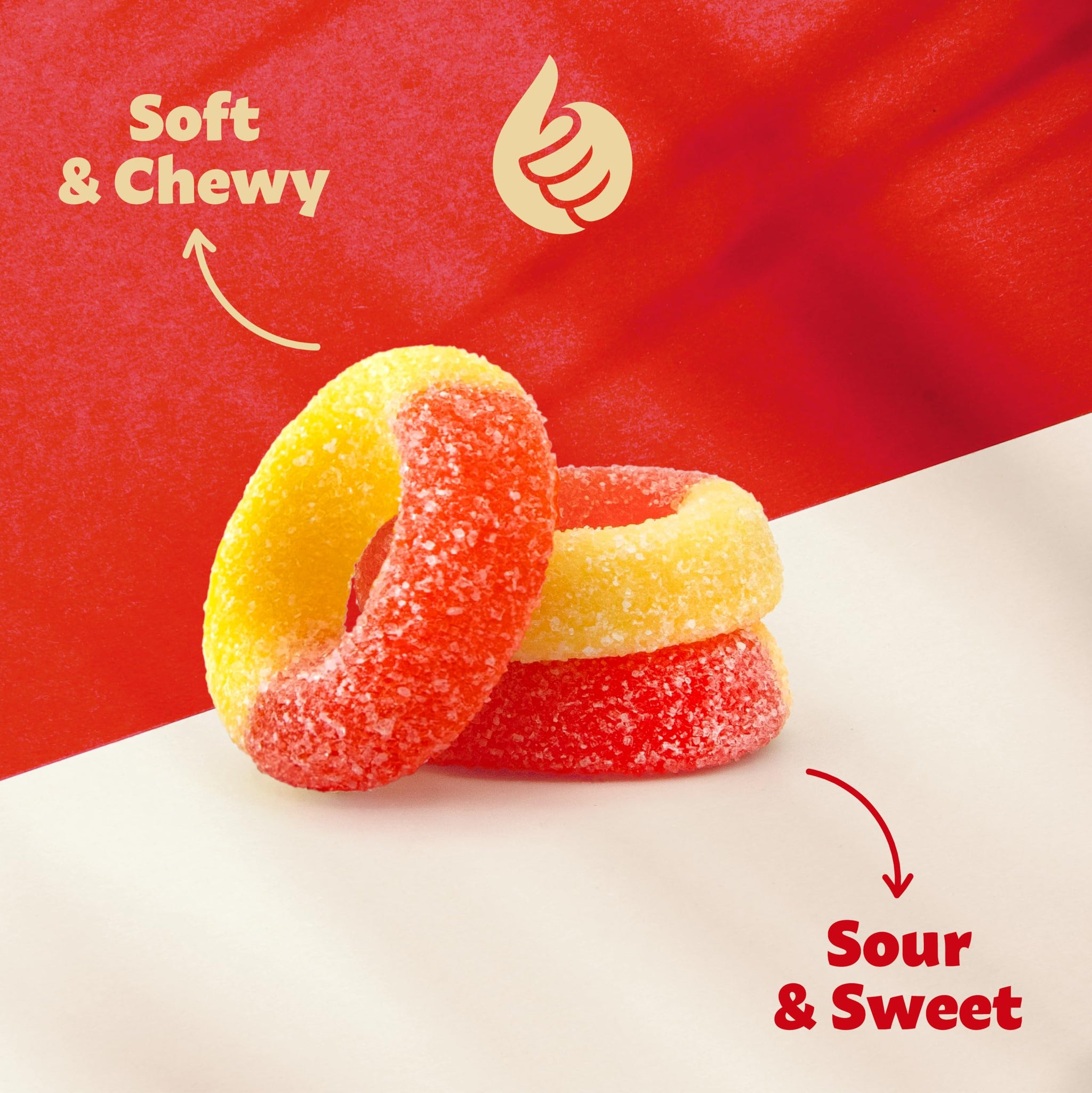 Peach Rings Gummy Candy | 2-Pound Bag | Sweet and Sour Candy | Peach Gummies for Snacking, Dessert Topping, Parties & Buffet Tables | Classic Gummy