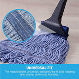 20oz Heavy Duty Cleaning Mop Head Replacement - Commercial Replacement, Wet Industrial Blue Cotton Looped End String Head Refill (10 Pack)