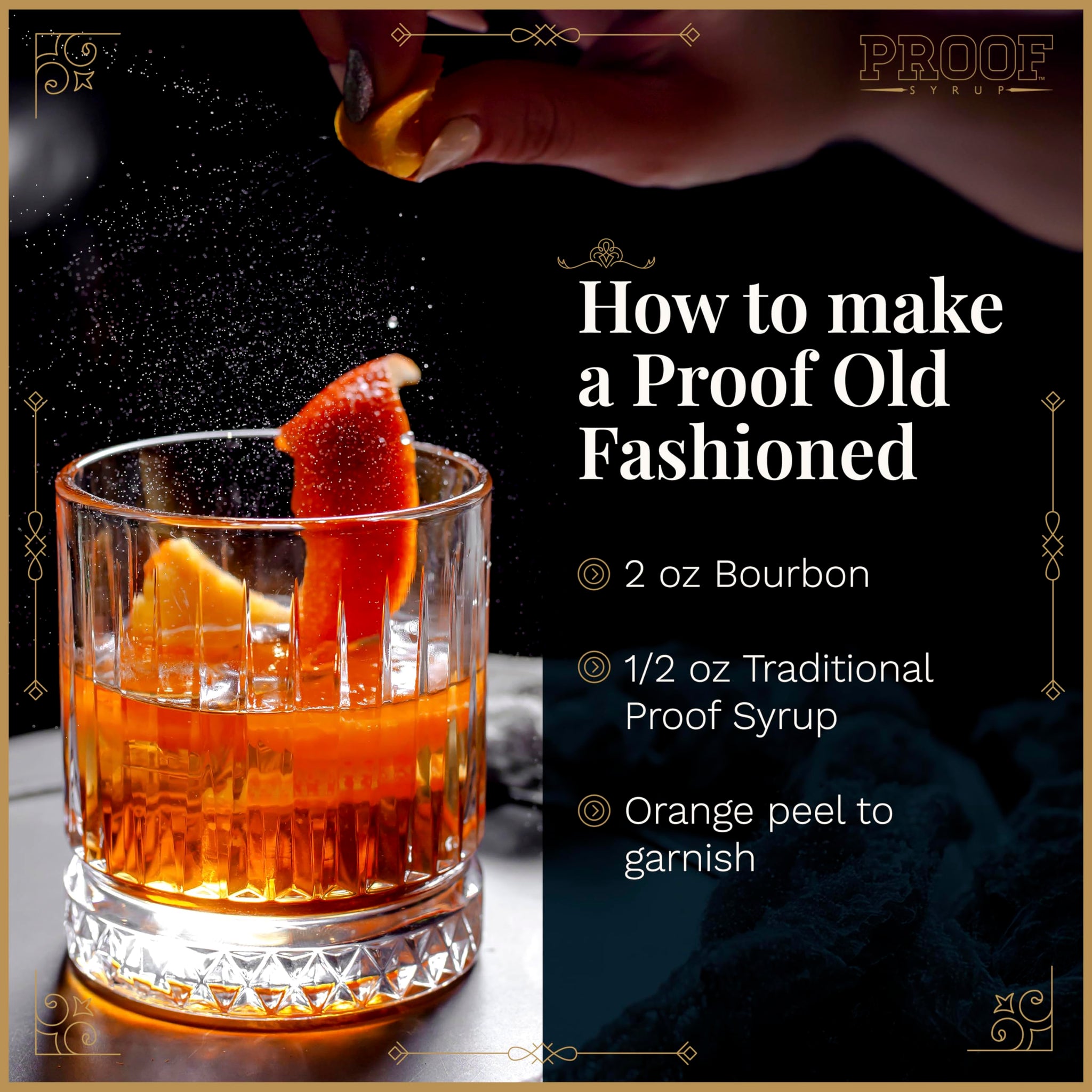 Proof Syrup Old Fashioned Cocktail Mix - Made with Real Bitters & Cane Sugar - Traditional Old Fashion Flavor - Fast, Easy, Delicious, Handcrafted