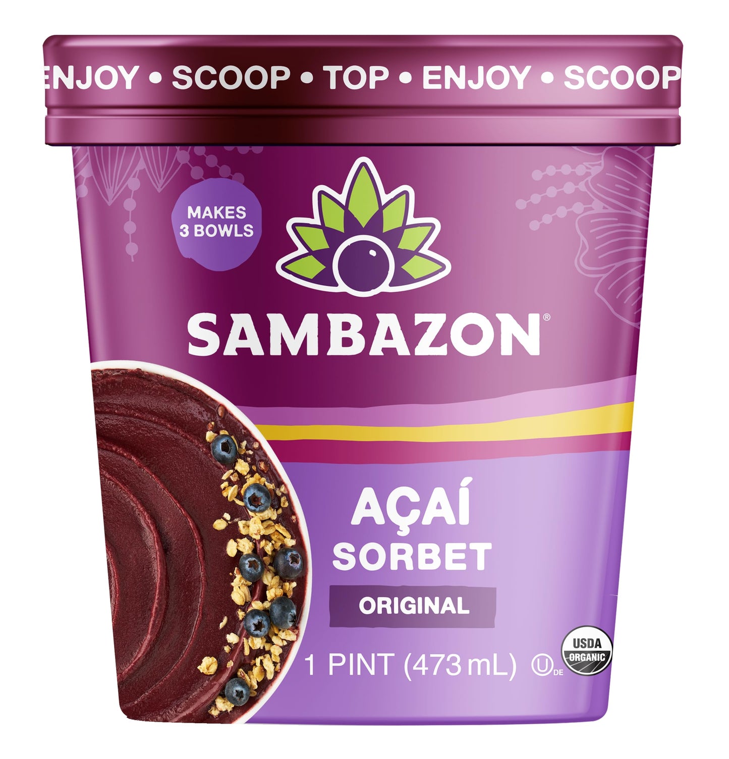 Sambazon Organic Original Açaí Berry Sorbet, 16 Oz