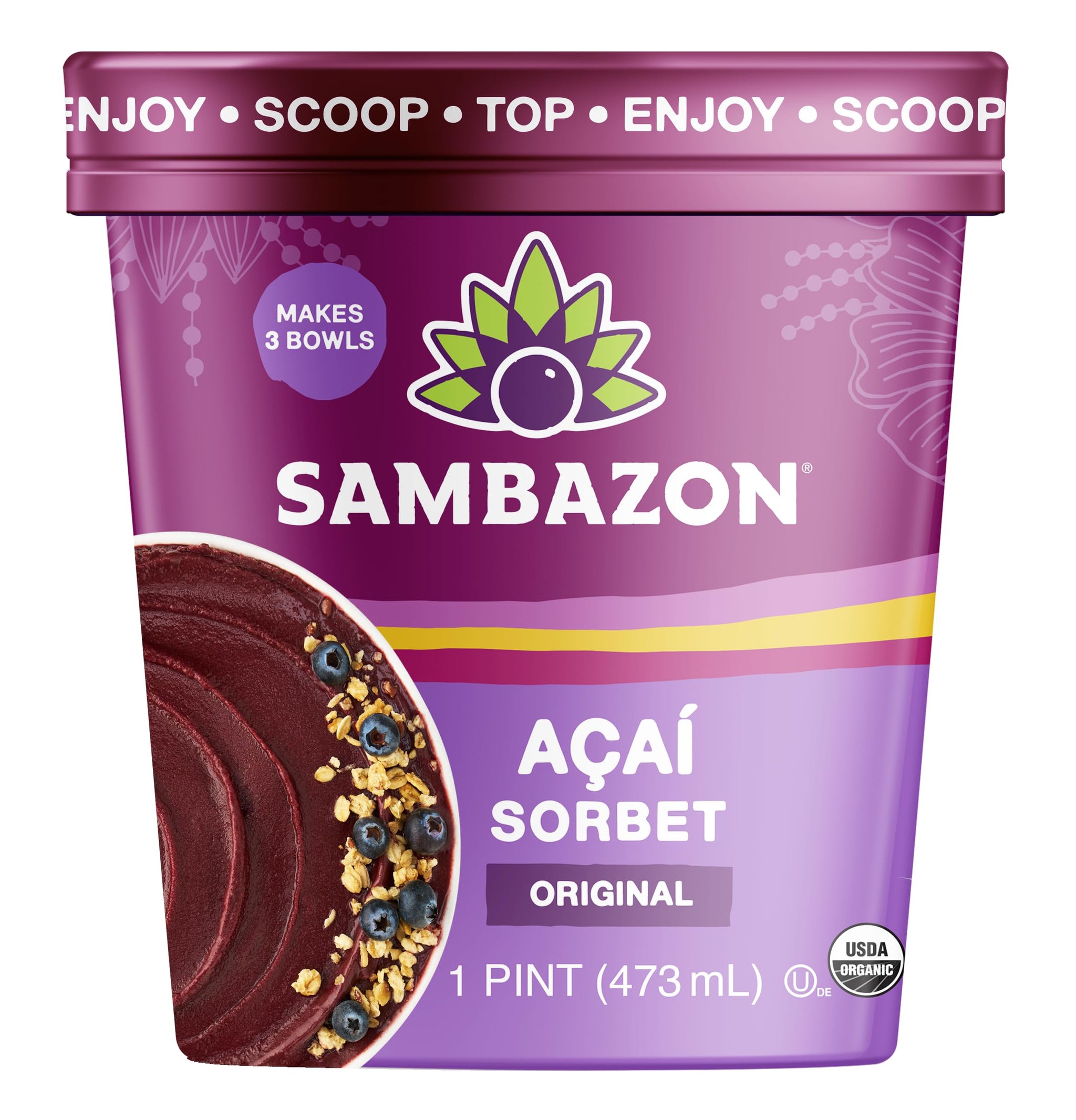 Sambazon Organic Original Açaí Berry Sorbet, 16 Oz