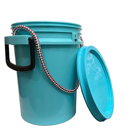 iSMART 5 Gallon Bucket with Rope Handle, Two Sides Handle, 2 Color to Choose (Blue, 1 Pack)