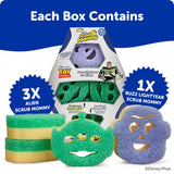 Scrub Daddy Scrub Mommy Toy Story Rocket Ship FlexTexture + ResoFoam Cleaning Sponges - Non-Scratch Sponges for Everyday Cleaning - Kitchen, Bathroom