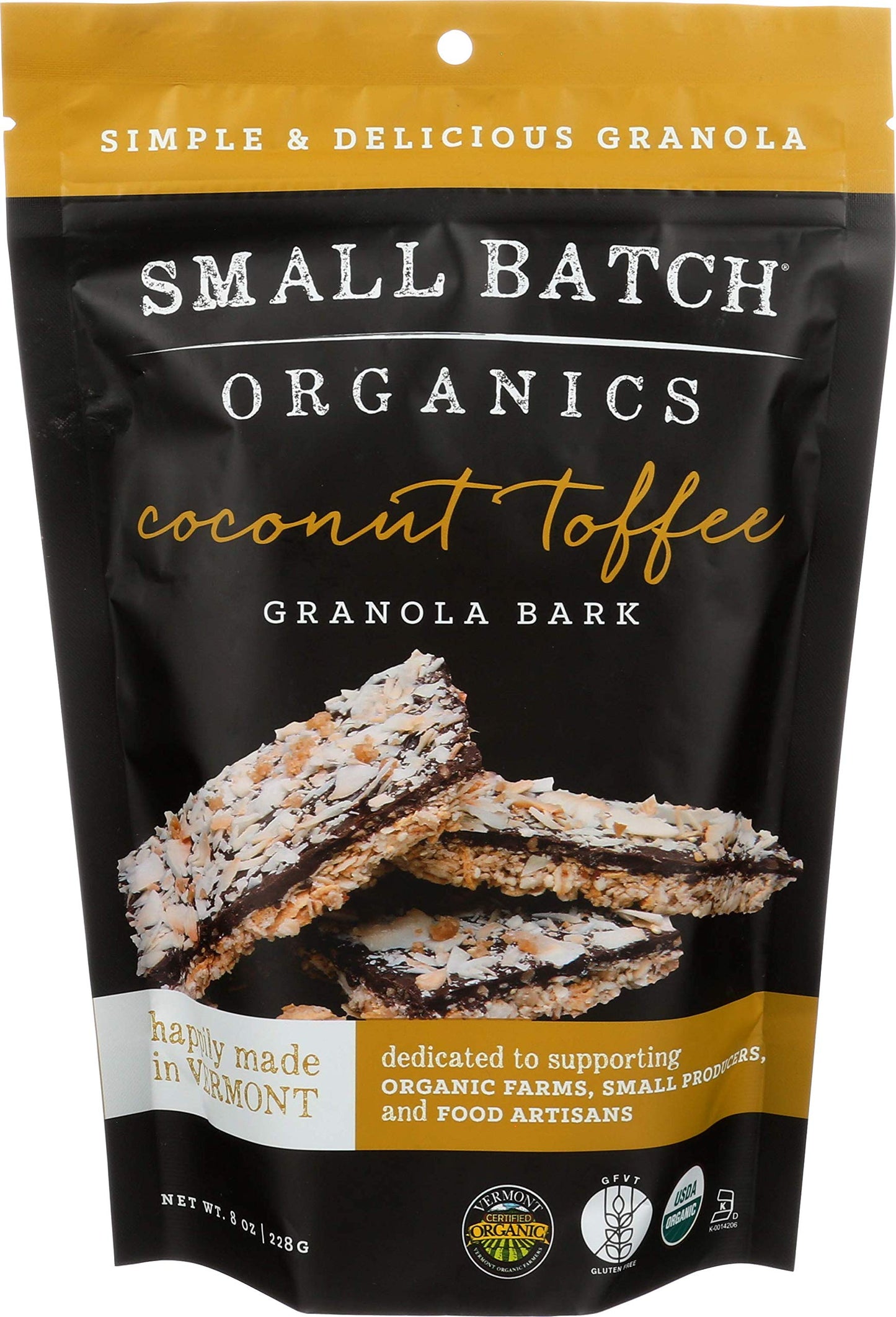 Small Batch Organics, Coconut Toffee Granola Bark 2 Ounce