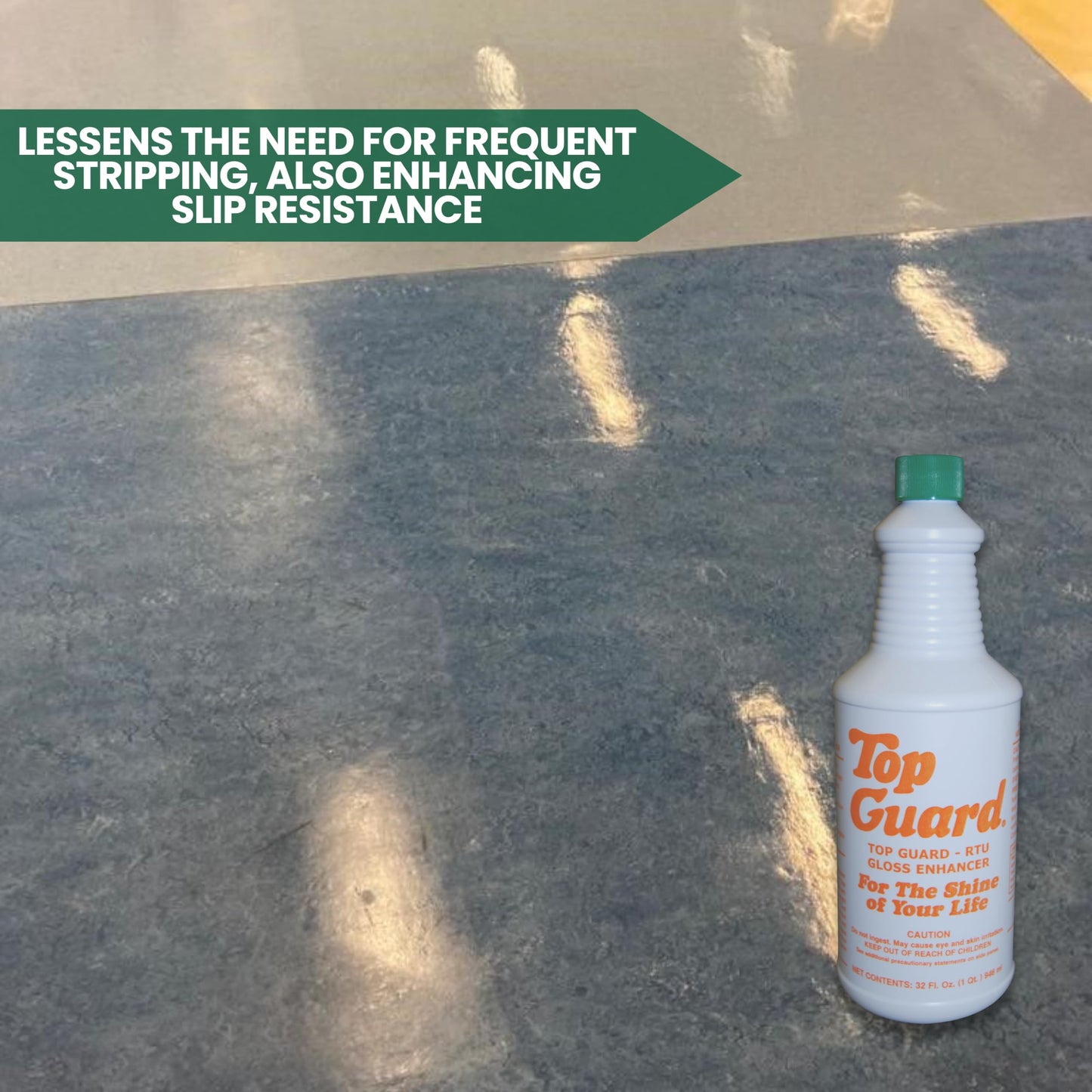 TOP GUARD Ready To Use Industrial and Commercial Cleaning Supplies Flooring Protection, Surface Shield, Creating a Lustrous "Wet Look" Quick Shine