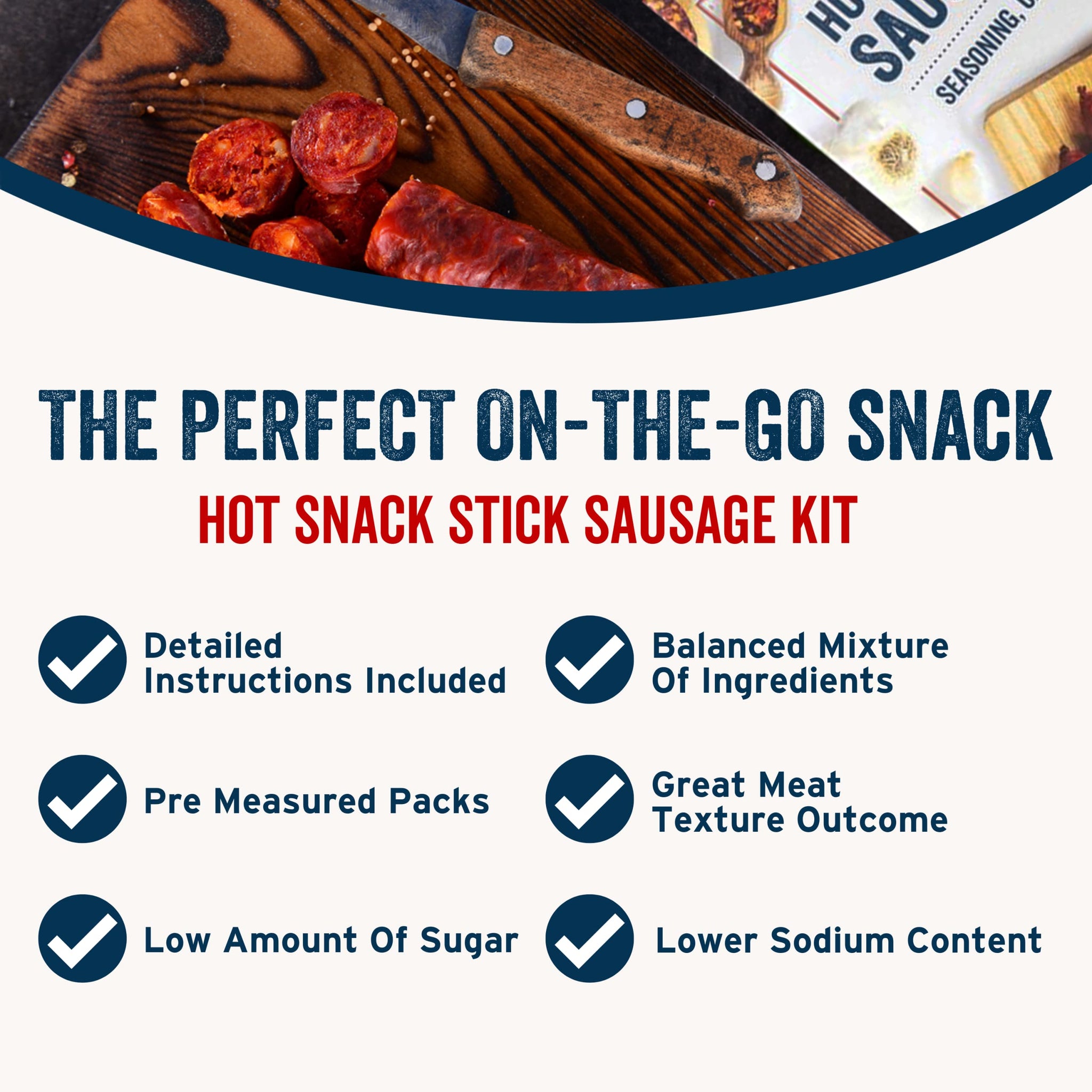 PS Seasoning Hot Snack Stick Kit - Includes Spicy Sausage Seasoning Mix, Maple Cure, and Collagen Casings for up to 25 lbs of Meat - Easy to Use