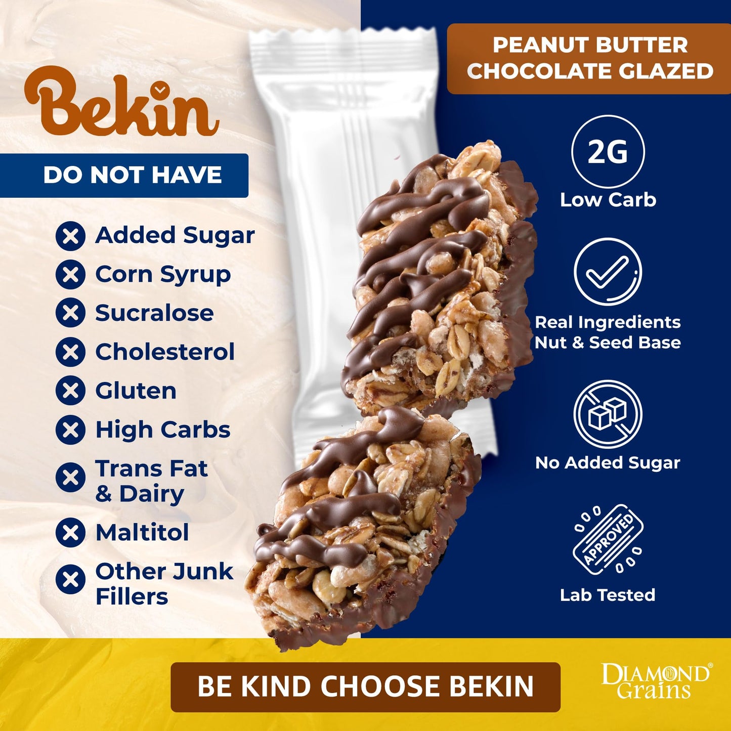 Bekin Protein Bars Keto Chocolate Peanut Dark (Pack of 4) 4.5oz