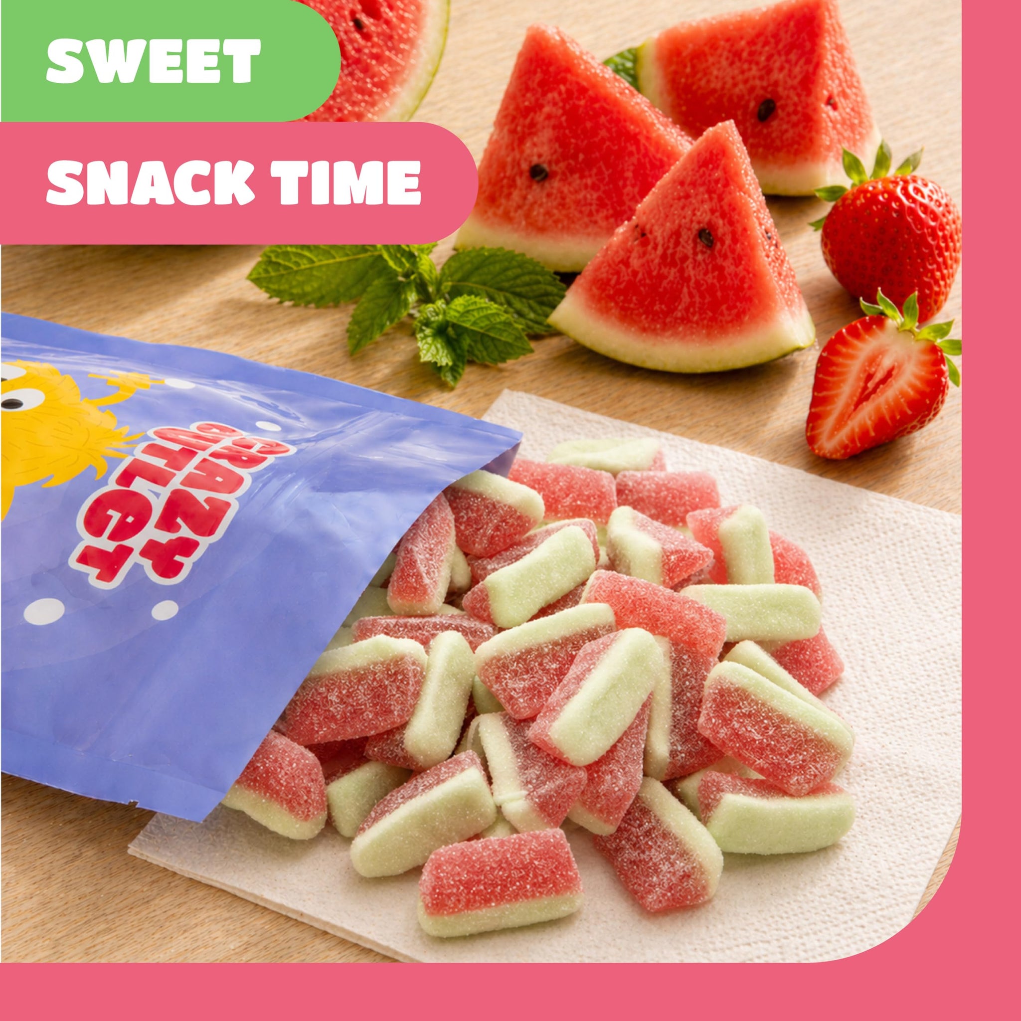 Watermelon Slices - 1 Pound Pack - Watermelon Gummy Candy - Old Fashioned Chewy Candy - Sour & Sweet Wedges for Parties, Buffets, Snacking, and Gifts