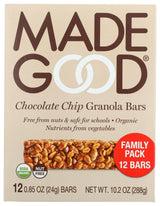 MadeGood Chocolate Chip Granola Bars, 12 Healthy Snack Bars, 0.85 oz Each