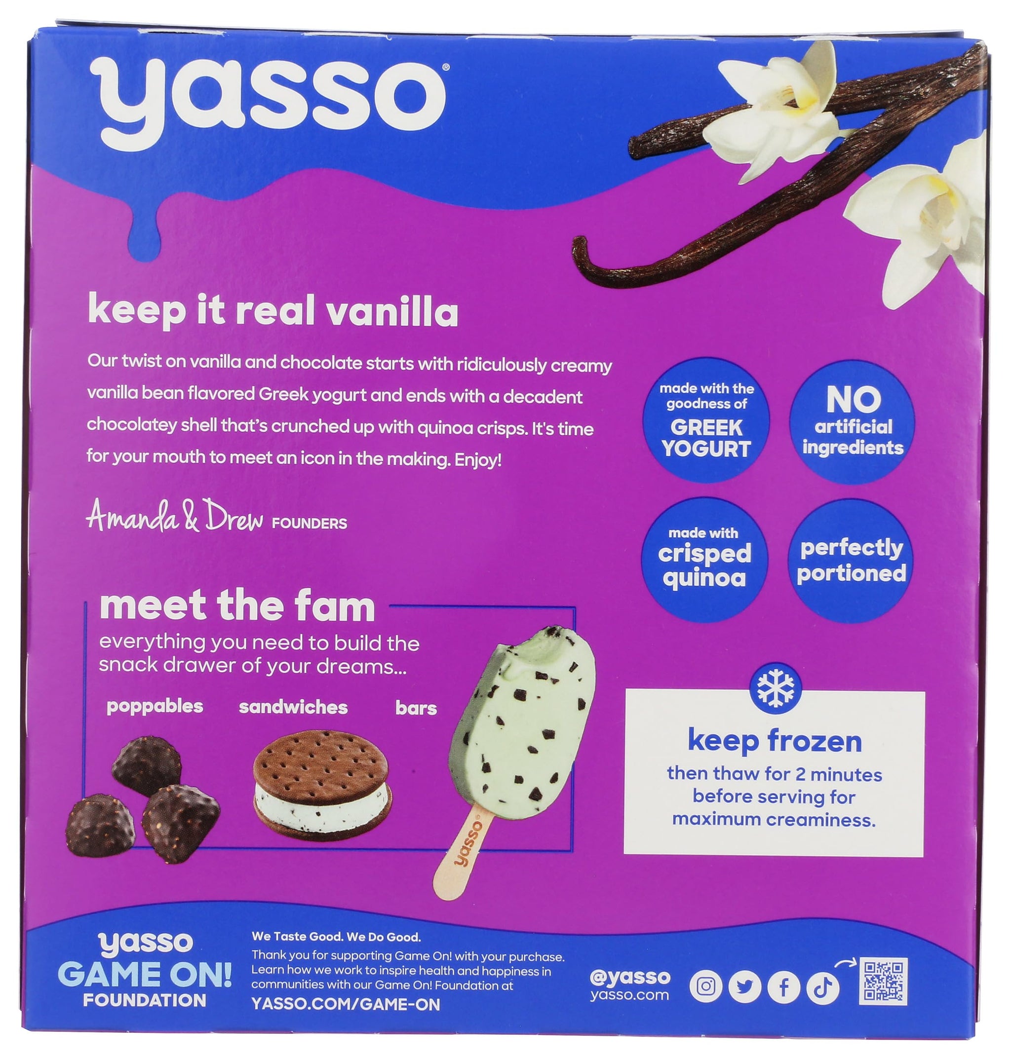 Yasso Vanilla Chocolate Crunch Frozen Yogurt Bars, 10.6 FZ
