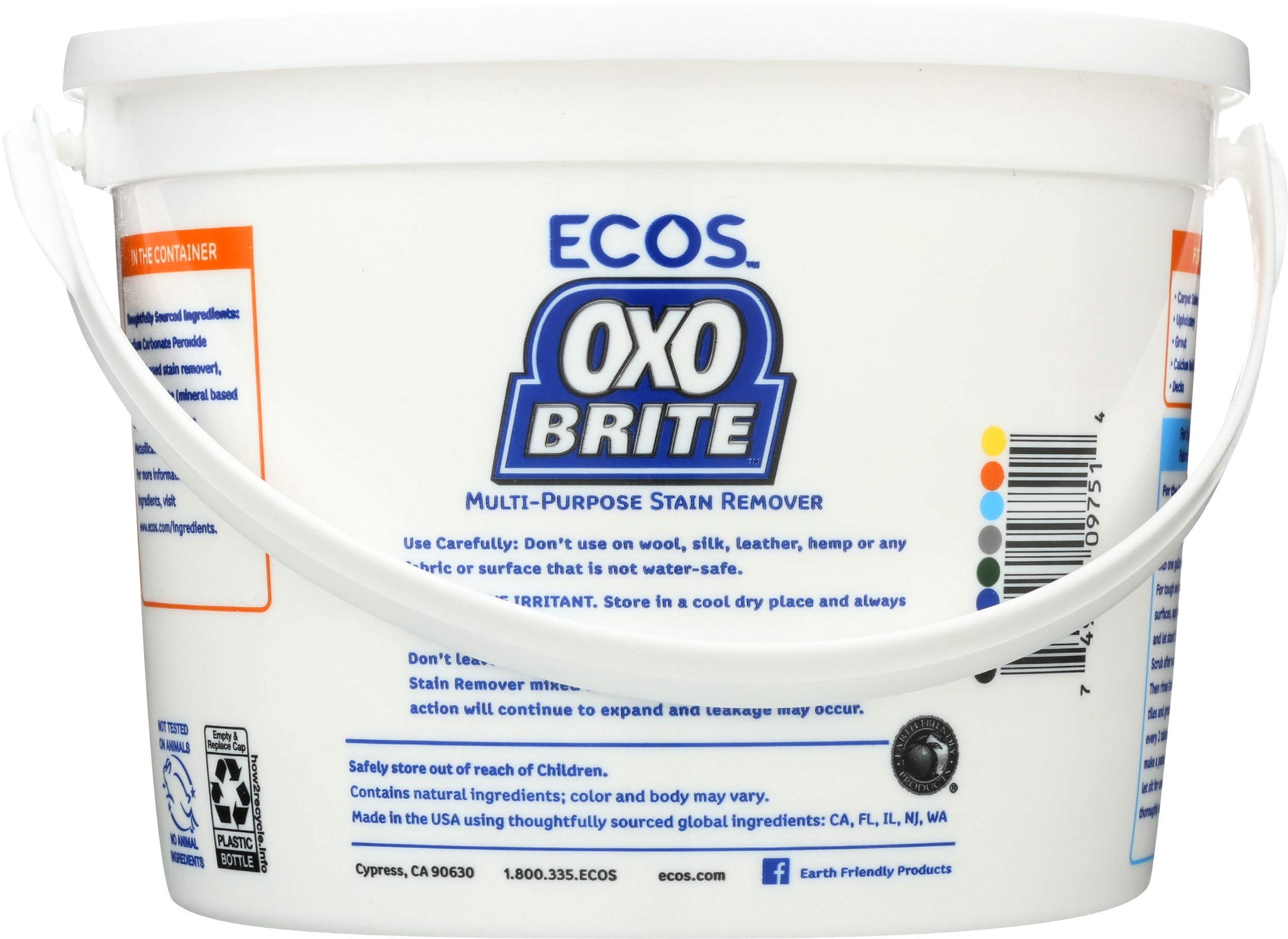 Earth Friendly Products ECOS Oxo-Brite, Color-Safe Whitener & Brightener, 57.6-Ounces ,3.6 Pound (Pack of 2)
