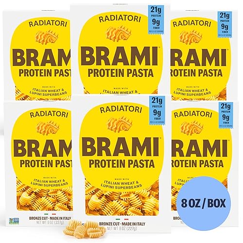 Brami Radiatori Italian Protein Pasta | Low Carb | High Fiber | High Protein | Keto | Non-GMO | Made in Italy | Dry Pasta | Semolina Pasta | Fortified