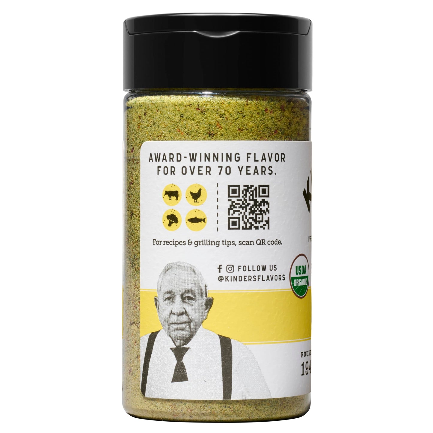 Kinder's Organic Buttery Steakhouse Seasoning, 6 Oz, Garlic, Butter and Pepper Blend, USDA Certified Organic, MSG Free, Great on Beef, Chicken