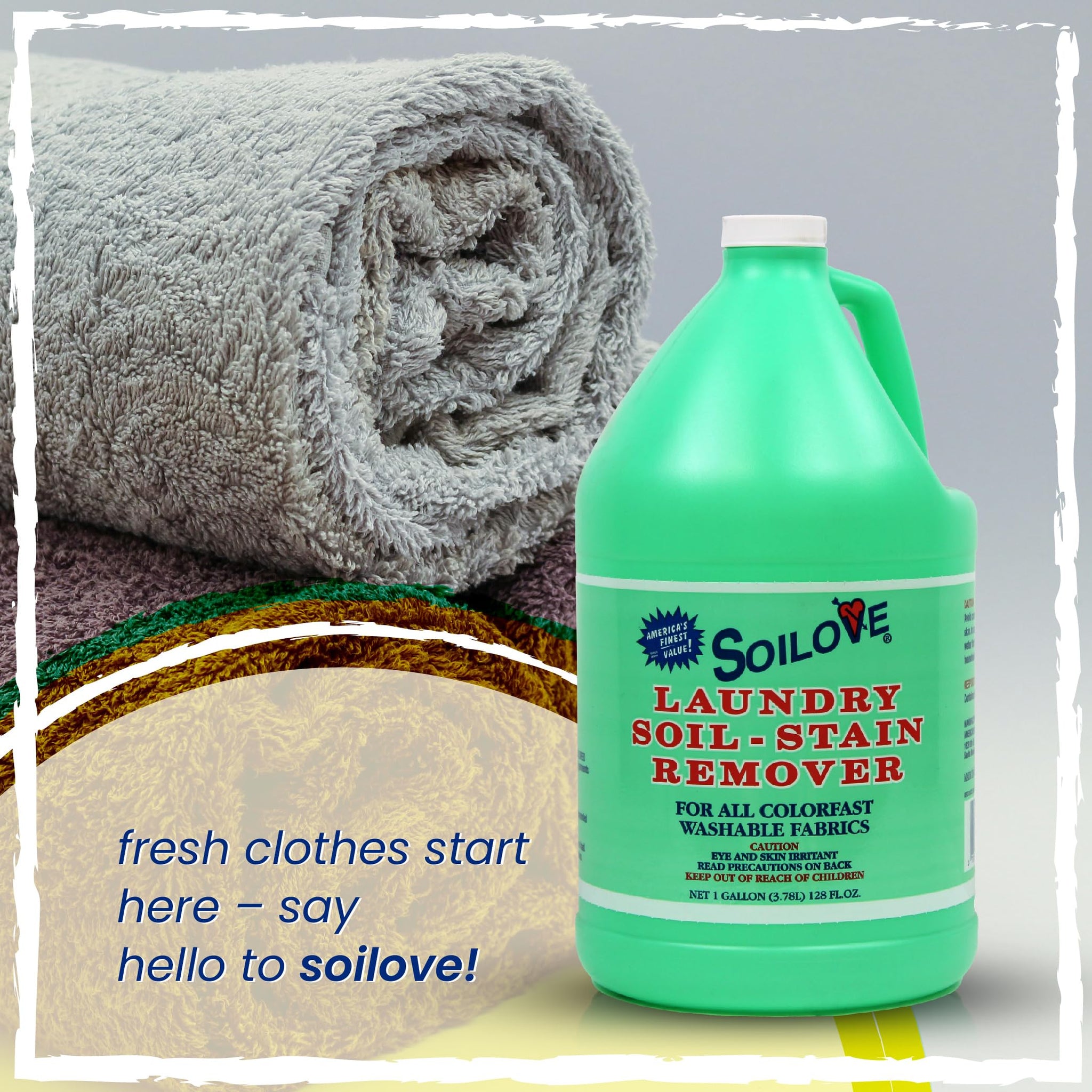 SOILOVE 16oz (3 pack) + Soilove 128oz (1 pack) Liquid Laundry Stain Remover - Powerful Triple-Acting formula Clings, Penetrates and Lifts everyday