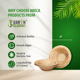Earth Cleanse Palm Leaf Bowls 6 Inch Extra Deep 200 Pack - Bulk Pack, Disposable Bowls, Heavy Duty, Plastic Free, Compostable Dinnerware for Soups