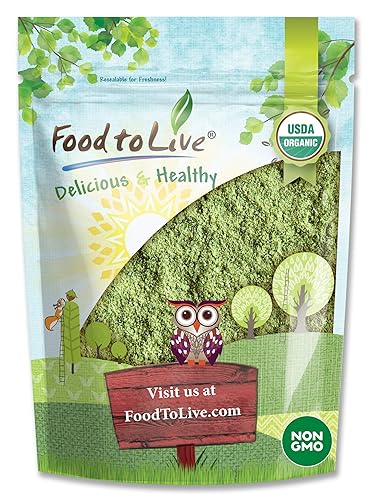 Organic Barley Grass Powder, 12 Ounces - Non-GMO, Finely Ground Whole Dried Young Leaves, Pure, Kosher, Vegan, Bulk. Good Source of Fiber, Protein