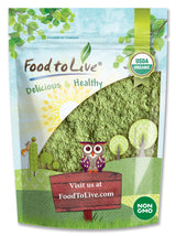 Organic Barley Grass Powder, 12 Ounces - Non-GMO, Finely Ground Whole Dried Young Leaves, Pure, Kosher, Vegan, Bulk. Good Source of Fiber, Protein