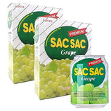 Korean Best Variety Energy Drink Box Deal - SACSAC, RICE PUNCH, PEAR JUICE - (SACSAC GRAPE, 24 CANS)