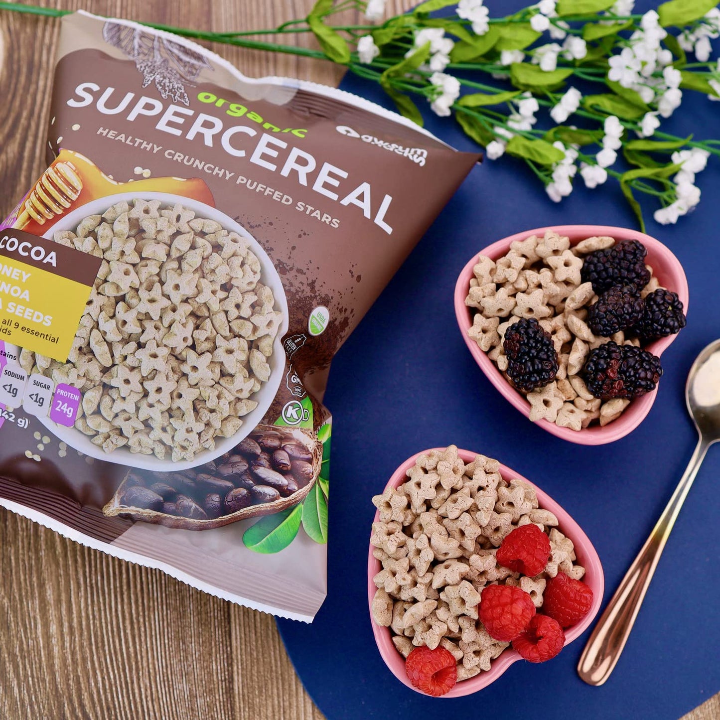 Awsum Snacks USDA Organic Quinoa SUPERCEREAL 5oz bag - Vegan Gluten Free & No Refined Sugar - Grain Free Kosher Healthy Cereal - Healthy Snacks Puffed