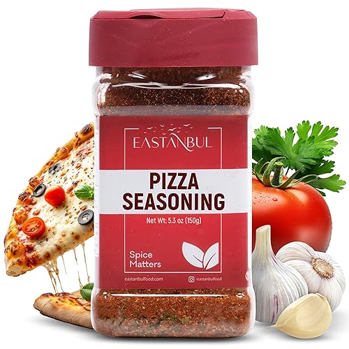 Eastanbul Pizza Seasoning Spice Blend, 5.29oz Italian Seasoning, Boosts Pizza Toppings, Herbal Blend, Popcorn Spice, Low Sodium, No MSG, No Filler
