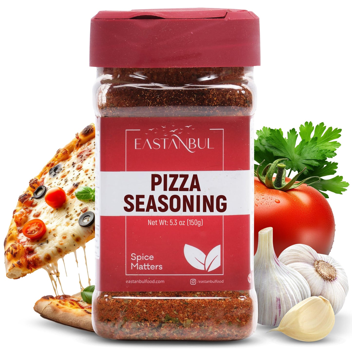 Eastanbul Pizza Seasoning Spice Blend, 5.29oz Italian Seasoning, Boosts Pizza Toppings, Herbal Blend, Popcorn Spice, Low Sodium, No MSG, No Filler