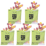 Sockerbit Swedish Candy Fruity Heart Candy, 5 Bags, Sweet & Sour Mix, Apple Cherry, Cassis Peach & Pineapple Strawberry, Sugar-Coated, Vegan, Gluten