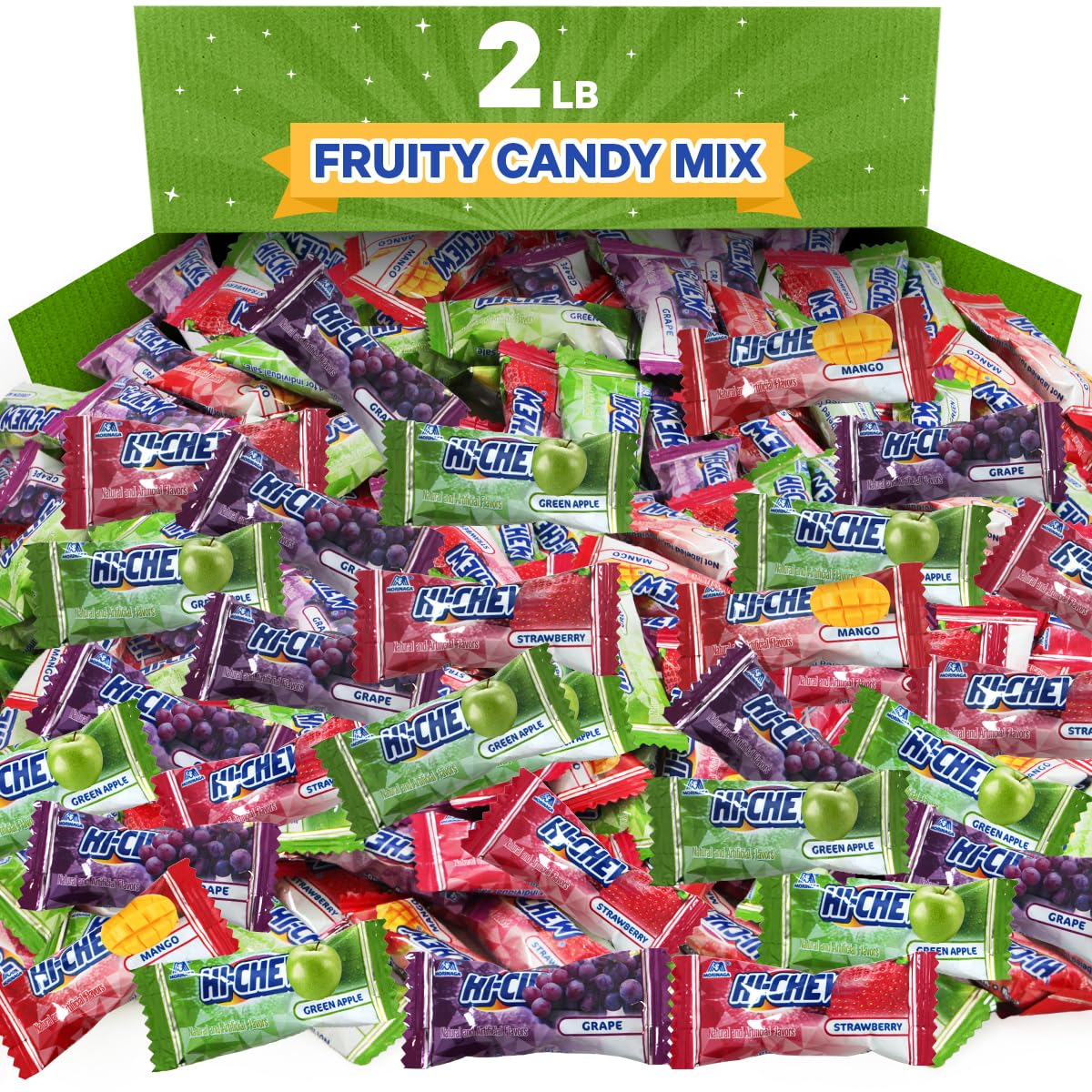 Hi Chew Candy Bulk 2lb Pack - Candy Variety Pack - Japanese Snacks with Four Delicious Flavors - For The Perfect Party - Ideal For Friends and Family
