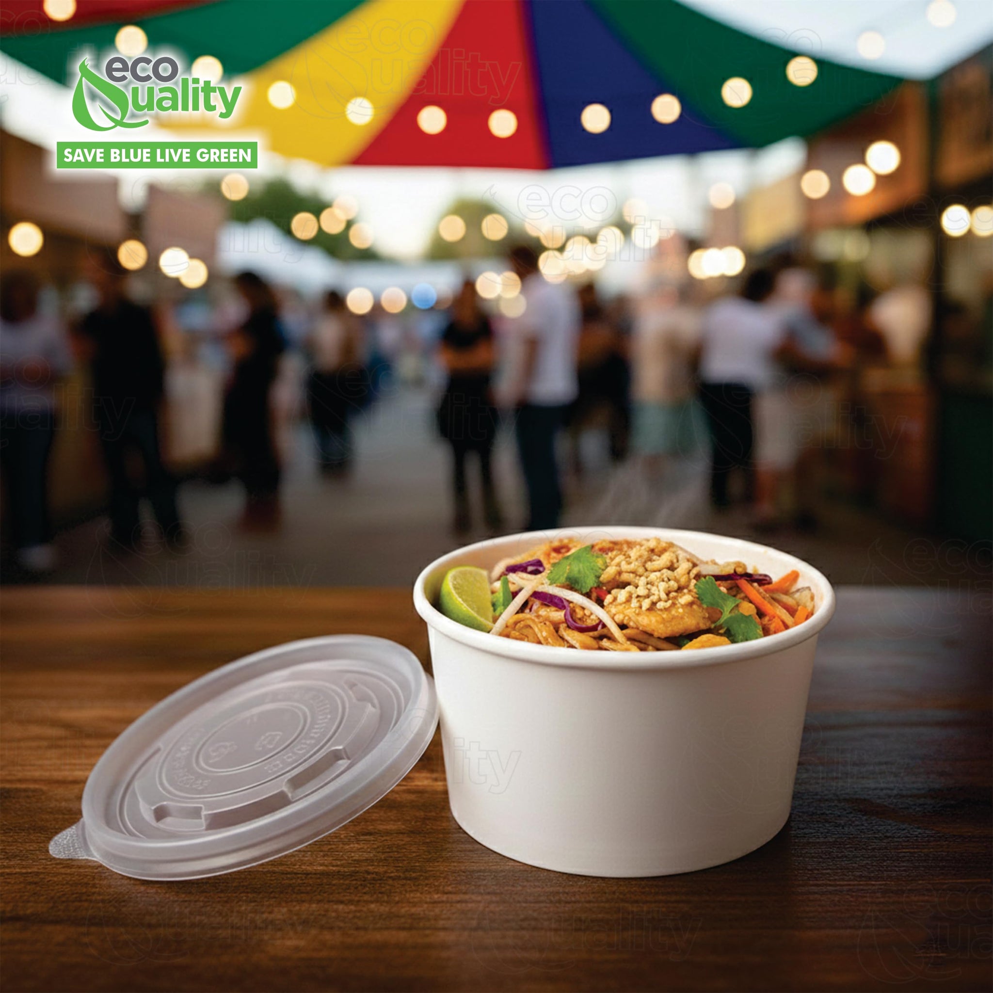 [200 Pack] 12 oz Disposable White Paper Soup Containers with Plastic Lids - Paper Ice Cream Cups - Dessert Bowls , Frozen Yogurt Cups - Food Storage