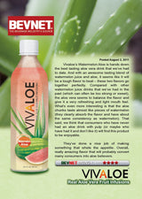 Vivaloe Watermelon Flavor Aloe Beverage All Natural Aloe Juice, 16.9 fl. oz./500 mL, 12 Count