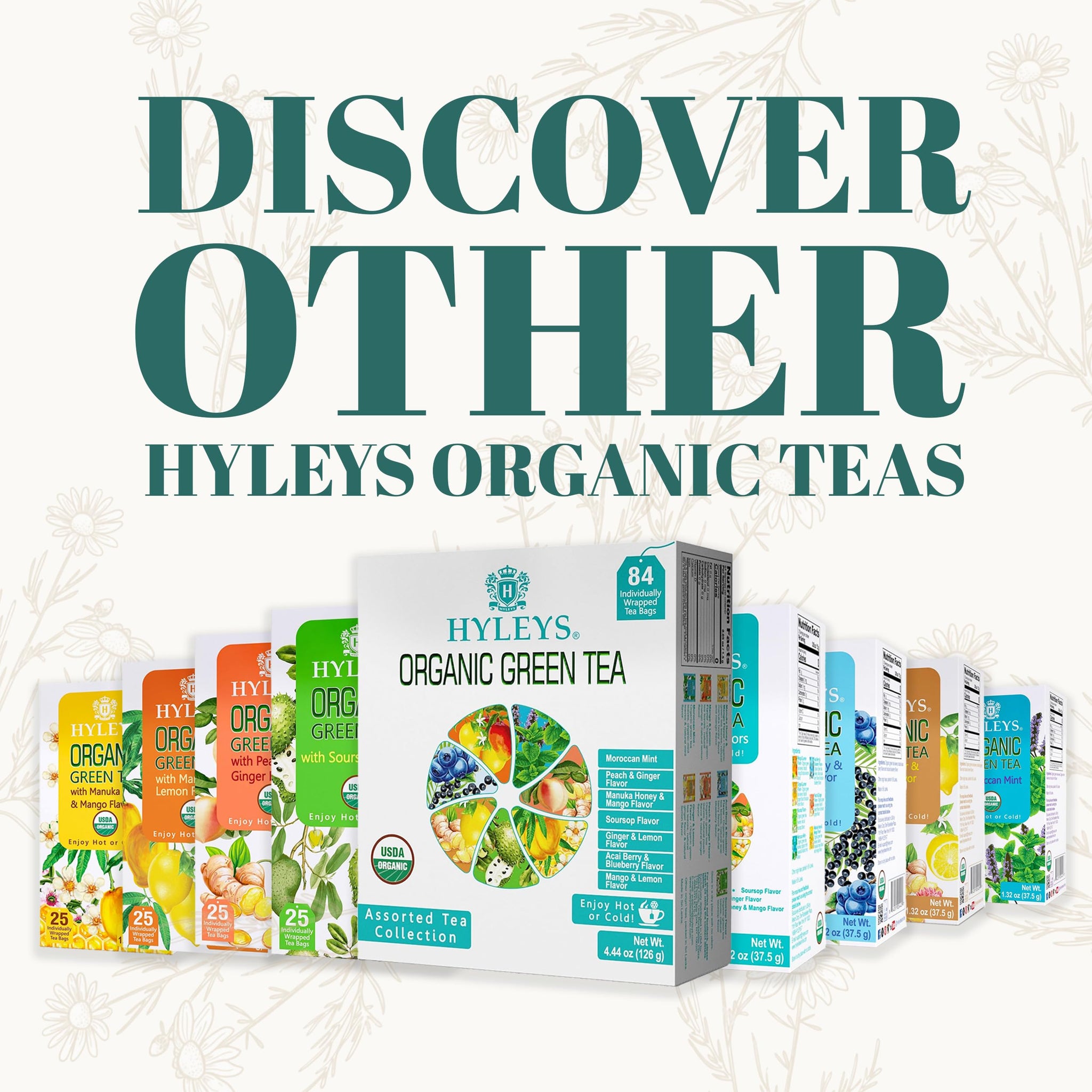 Hyleys Chamomile Tea Organic - 100 Tea Bags - Caffeine Free Herbal Tea