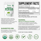 Organic Stevia Extract Powder,Zero Calorie, Pure Stevia Extract Concentrated Powder, Sweetener for Baking and Beverages - No Aftertaste, Non-GMO, Keto