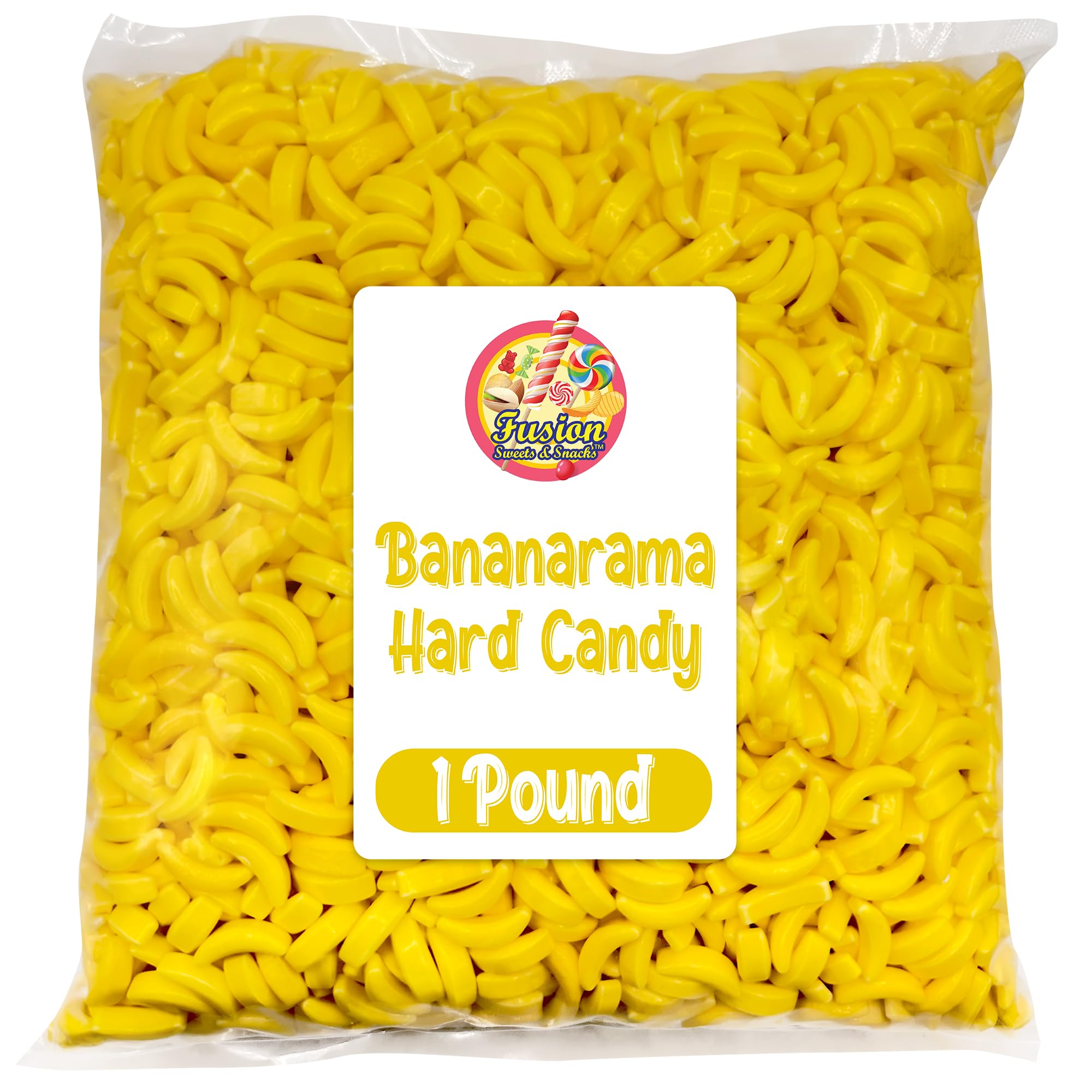 Bananarama Banana Candy - 1 LB Bulk Banana Flavored Hard Candy - Yellow Banana Candies - Candy Bananas for Gumball Machine Refills, Buffets, Party