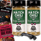 Pit Boss Hatch Chili Verde Premium Barbecue Mixed Seasoning Spice & Rub 2 pk Choice Bundle (10 oz) + Guide & Keychain Bottle Opener (4 Items)!