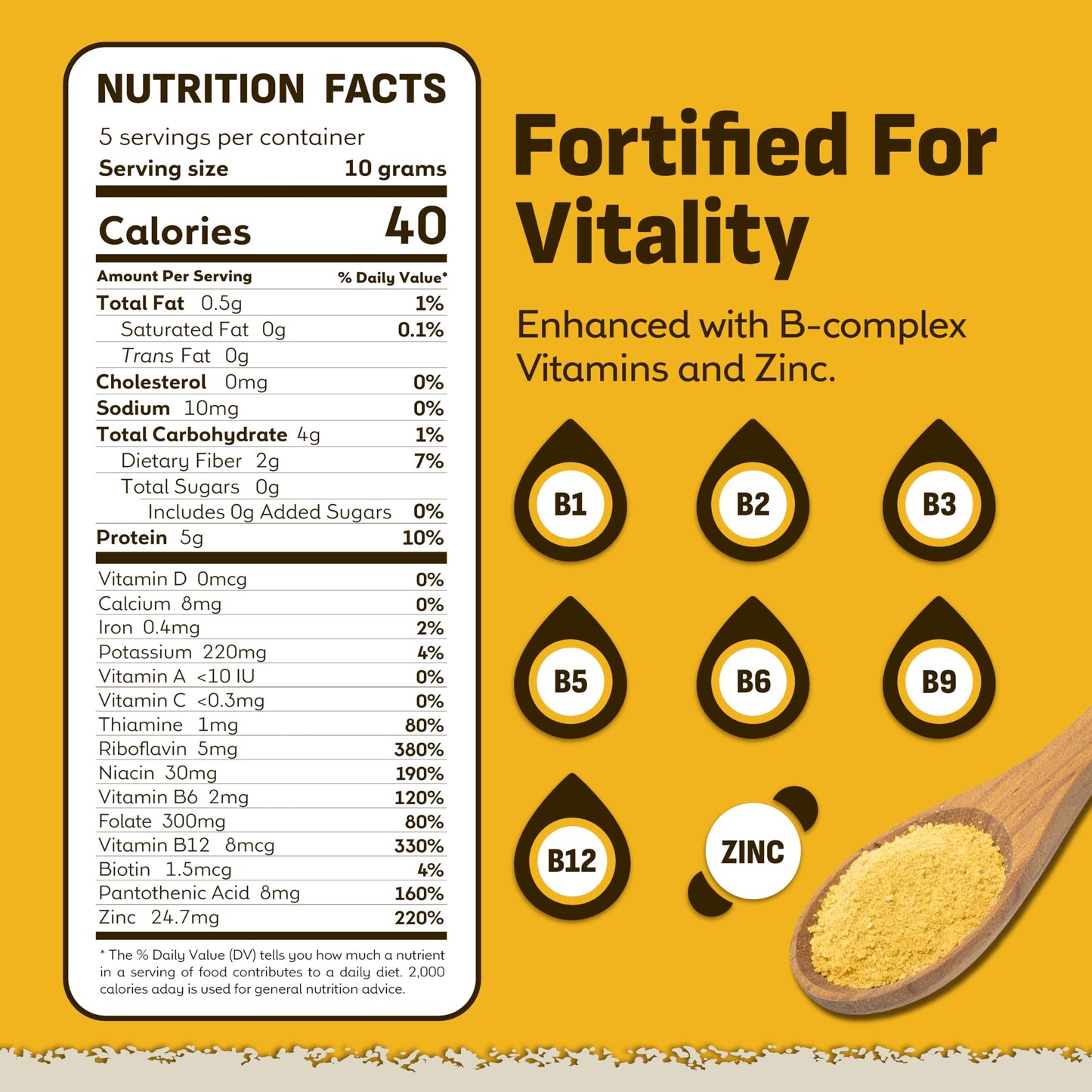Coolinario Fortified Nutritional Yeast Flakes (2 Oz) Savory Cheese-Like Flavor for Vegan Cooking | Rich in B-Vitamins, Protein & Fiber | Ideal