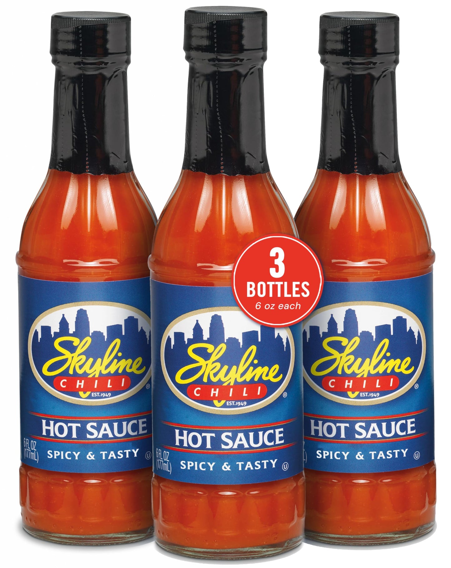 Skyline Chili Hot & Spicy Sauce - Authentic Cincinnati Restaurant-Style Secret Recipe with Tabasco, Cayenne, and Jalapeño Peppers, Gourmet Chili Sauce