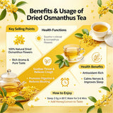Dried Osmanthus Flowers 1.2oz - Fragrant Loose Leaf for Tea, Baking & Infusions - Premium Grade - 35 g