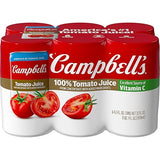 Campbell's 100% Tomato Juice, 5.5 fl oz Can (6 Pack)