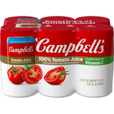 Campbell's 100% Tomato Juice, 5.5 fl oz Can (6 Pack)
