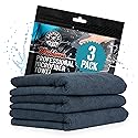 Chemical Guys Workhorse Professional Grade Microfiber Towels for Cars - Black 16x16 Inch Microfiber Cleaning Cloths for Home & Pet Drying, Soft