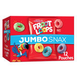 Kellogg's Froot Loops Jumbo Snax Cereal Snacks, Kids Snacks, Fruit Flavored, Original, 5.4oz Box (12 Pouches)