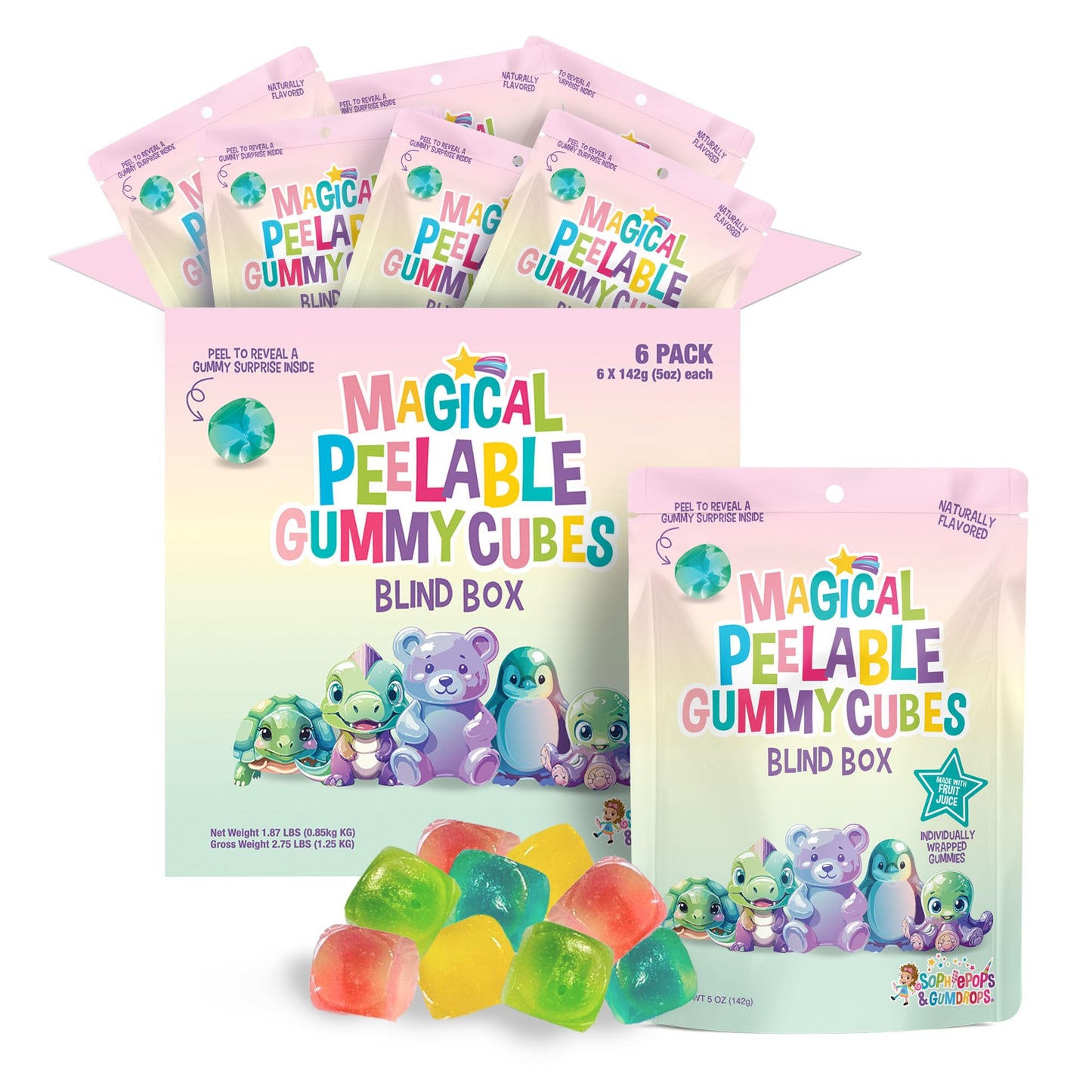 Peelable Gummy Cubes ~ Blind Box (5 oz, 6 PACK)