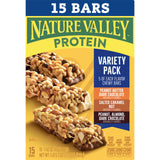 Nature Valley Protein Bars Variety Pack, Gluten Free Chewy Granola Snack Bars, 10g Protein, Peanut Butter Dark Chocolate, Salted Caramel Nut, Peanut