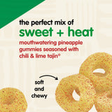 Snak Club Tajin Pineapple Rings Gummy Candy, Fruit Candy Gummies with Chili and Lime Seasoning, Mild, Gluten-Free and Vegan Snacks, 11 oz Resealable
