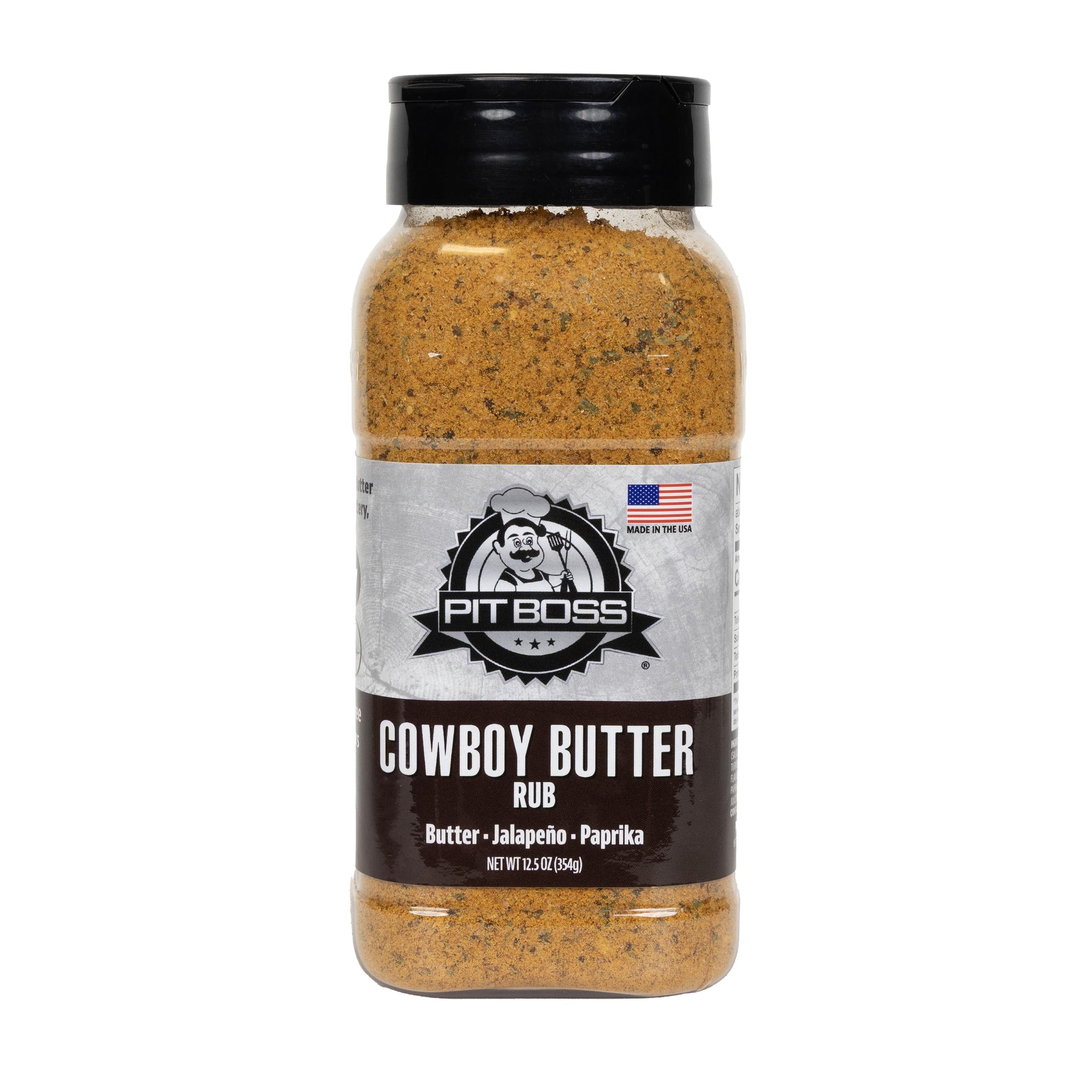 Pit Boss Cowboy Butter Rub | Butter Jalapeno Paprika Blend | Grill Spices for Beef, Pork, Chicken, and Game | Gluten Free, Preservative Free, No MSG