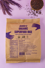 Jasberry - Organic Superfood Rice, Soft & Aromatic Whole Grain Purple Rice, High in Antioxidants, Non-GMO, Gluten-free, Easy to cook, Versatile USDA Certified Organic, Vegan, Sustainable, Regenerative Farming, Small-scale farmers (11 Pound Bag)